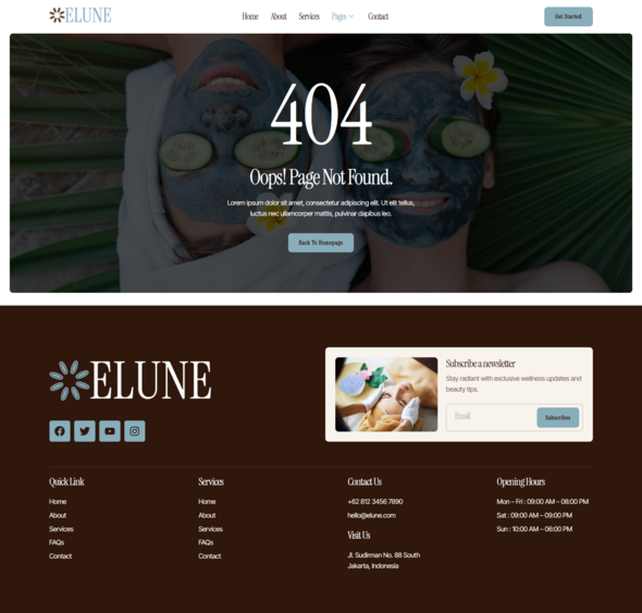 Elune - Beauty Spa & Wellness Elementor Template Kit