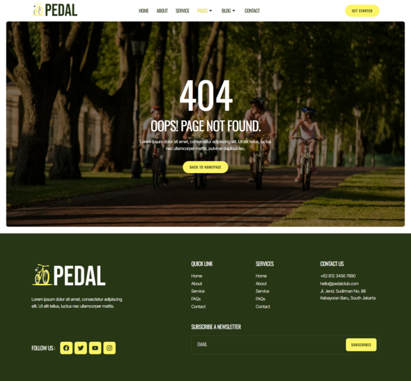 Pedal - Cycling Club Elementor Template Kit