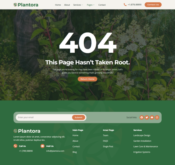 Plantora - Landscaping & Gardening Elementor Template Kit
