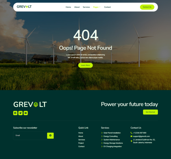 Grevolt - Solar & Green Renewable Energy Elementor Template Kit