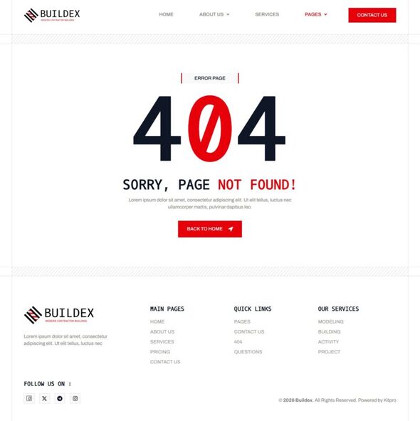 Buildex - Contractor Building Elementor Template Kit