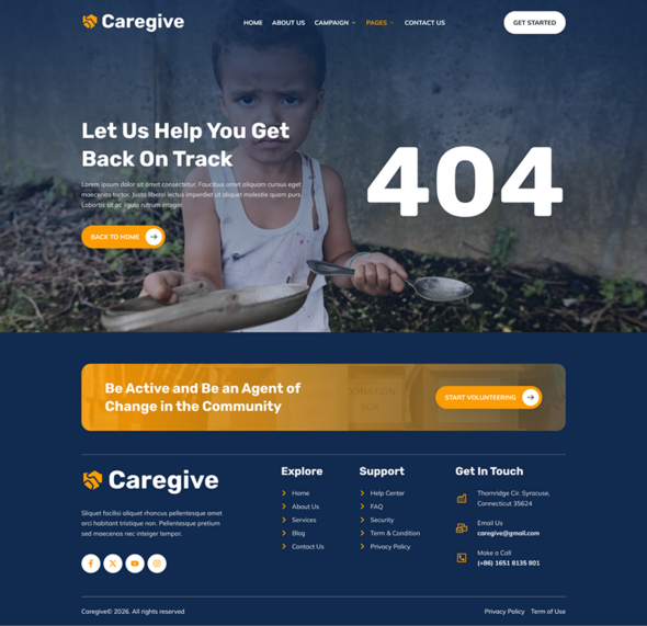 Caregive - Nonprofit Charity & Donation Elementor Template Kit