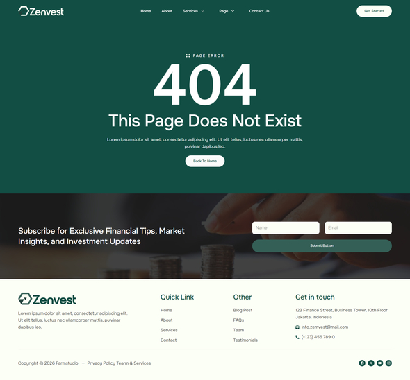 Zenvest - Finance & Investment Manager Elementor Template Kit