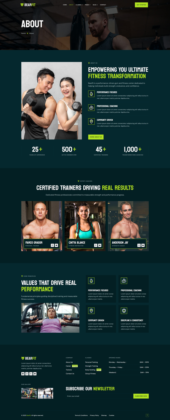 Bearfit - Gym & Fitness Center Elementor Template Kit