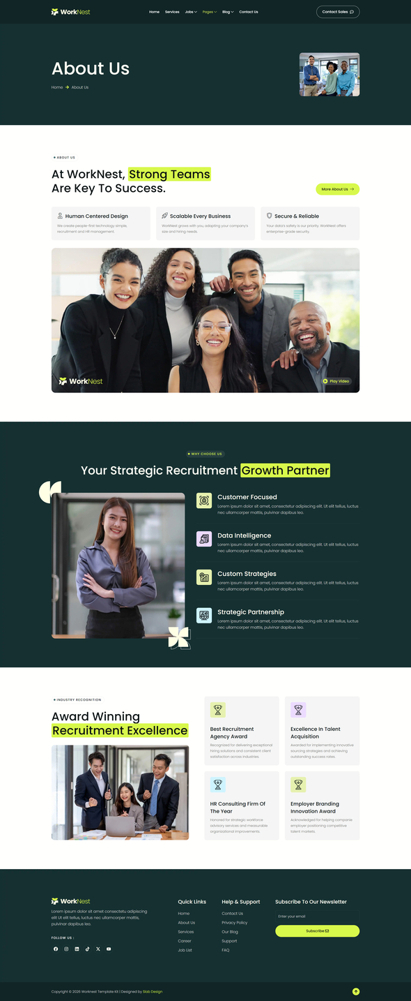 Worknest - Human Resources & Recruitment Agency Elementor Template Kit