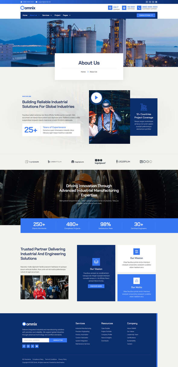 Omnix - Industrial & Manufacturing Elementor Template Kit
