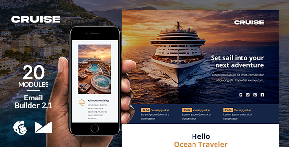 Cruise Responsive Email Template + Online Emailbuilder 2.1
