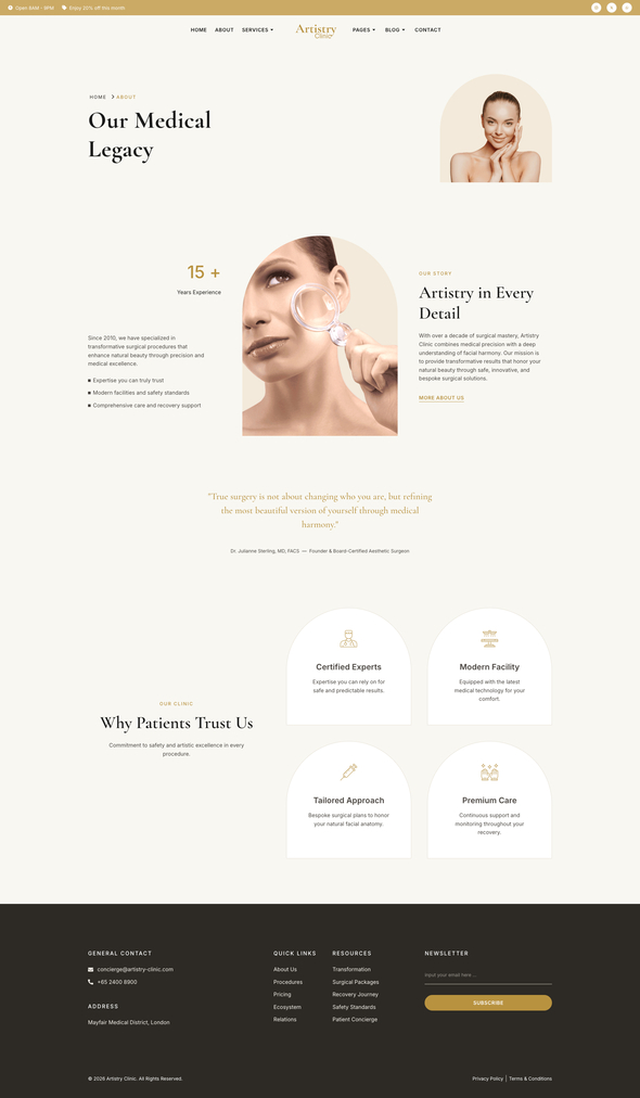 Artistry - Plastic Surgery Clinic Elementor Template Kit