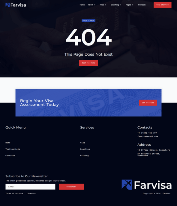 Farvisa - Immigration & Visa Consulting Service Elementor Template Kits