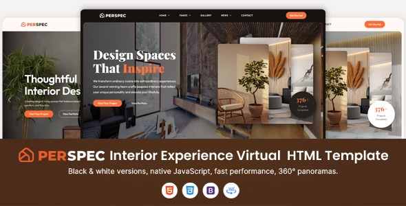Perspec – Interior Virtual Experience HTML Template