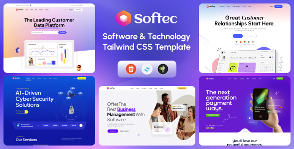 Softec | SaaS, Software & Technology Tailwind Template