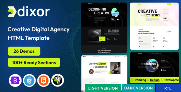 Dixor - Digital Agency HTML Template
