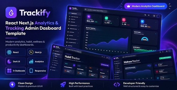 Trackify – React Next.js Analytics & Tracking Admin Dashboard Template