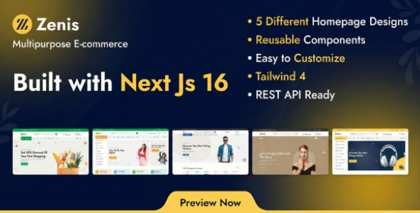 Zenis - Multipurpose Next.js e-Commerce Template product preview