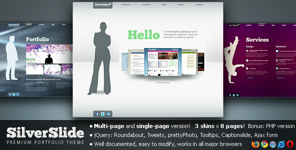 SilverSlide - premium portfolio theme (3x2)