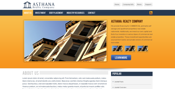 Asthana Realty Joomla! Template