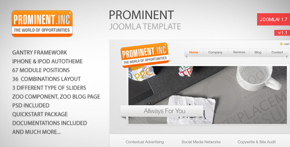 Prominent - Joomla Template