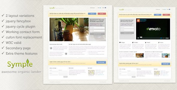 Symple landing page