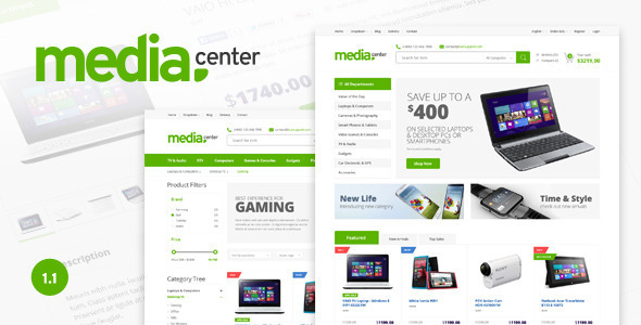 Media Center - Electronic eCommerce PSD Template product preview