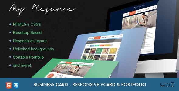 Resume - Responsive, Bootstrap CV / Resume listing image