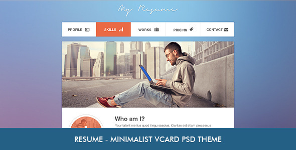 Resume - Minimalist Professional vCard PSD listing image