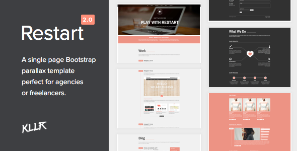 Product preview supplied for Restart - HTML Portfolio template