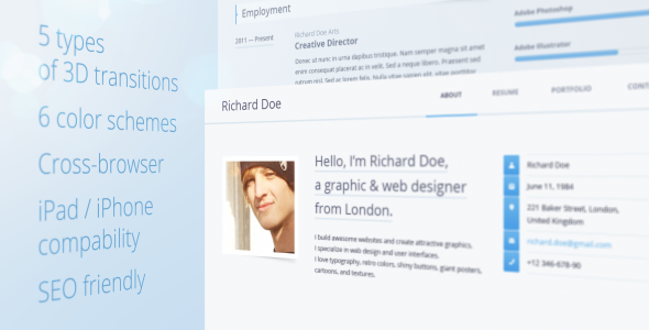 Ursus Polaris - Modern 3D HTML Portfolio product preview