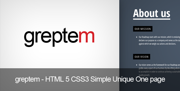 Preview image for GReptem - HTML 5 CSS3 Simple One page