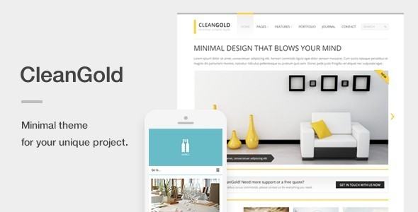 Preview image for CleanGold - A Minimal Responsive WordPress Theme