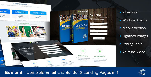 Preview image for Eduland Education Bundle Unbounce Templates