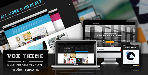 Vox - Clean & Modern PSD Template