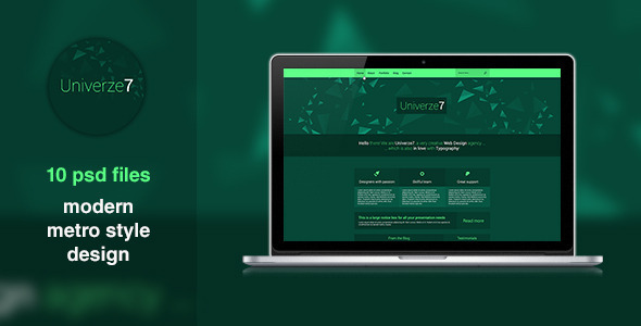 Preview image for Univerze7 - Metro Style PSD Template