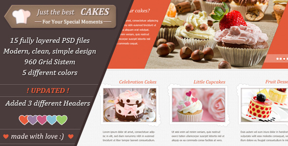 Preview image for Just Cakes / PSD Theme