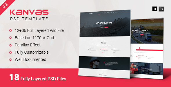 Kanvas Multipurpose Responsive PSD Template listing image