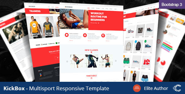 Product preview supplied for Kickbox - Multisport Responsive Theme
