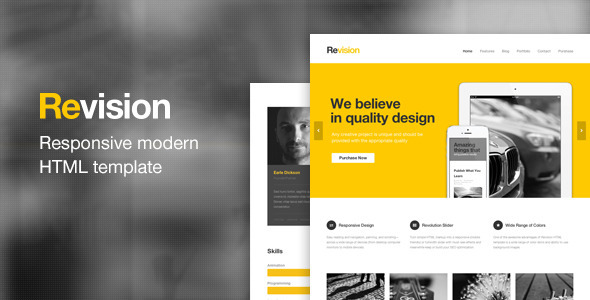 Preview image for Revision - Responsive HTML5 Template