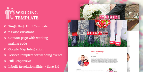 My Wedding - Invitation HTML Template product preview