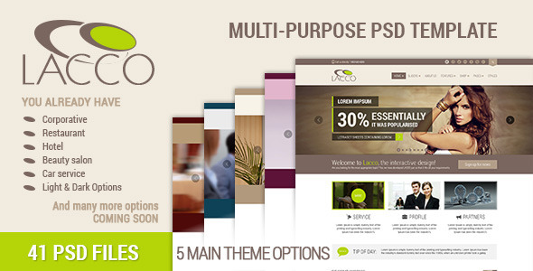 Lacco - Multi-purpose Premium PSD Template