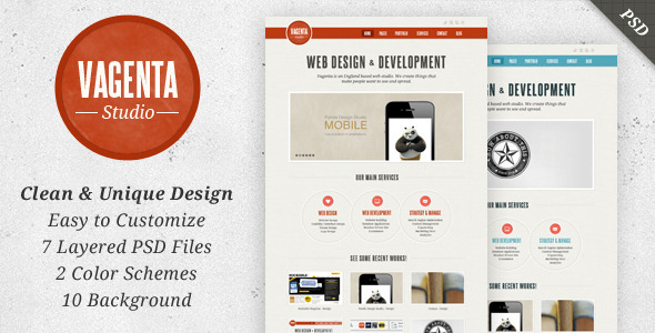Vagenta - Clean & Unique PSD Template