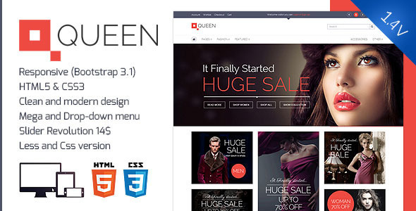 Queen - Responsive E-Commerce Template v 1.4 product preview
