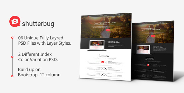Preview image for Shutterbug One page Multipurpose PSD Template