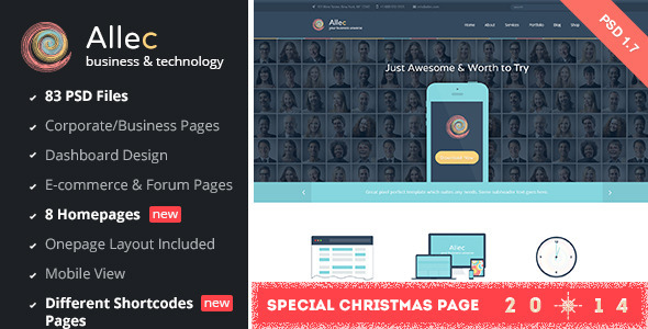 Allec - Business & Technology PSD Template