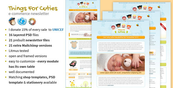 Preview image for Things for Cuties - Baby Kids Newsletter Template