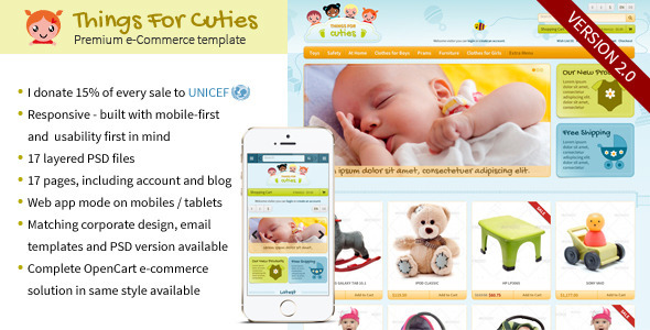 Things for Cuties - the E-Commerce Baby & Kids Shop Template listing image