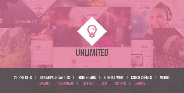 Unlimited - Responsive Multipurpose PSD Template