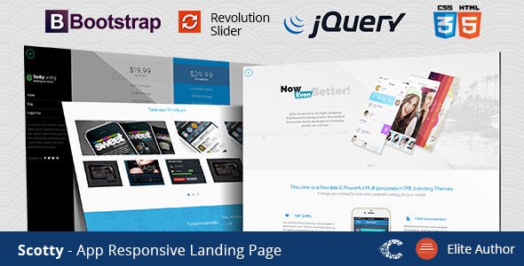 Scotty - Responsive Landing Page product preview