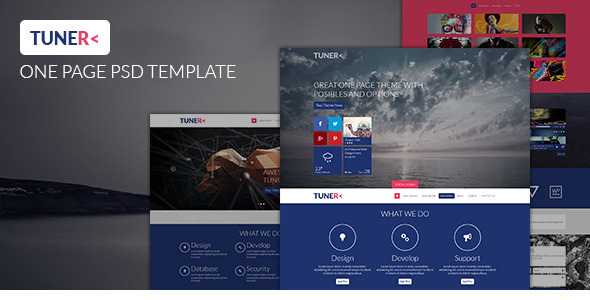 Tuner - One Page Portfolio PSD Template
