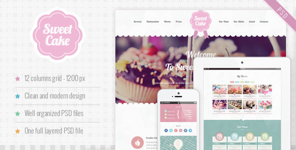 Sweet Cake - PSD Template