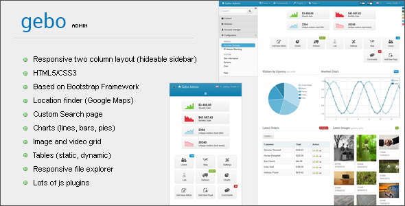 Gebo Admin Responsive Template product preview