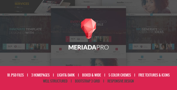 Meriada Pro - Responsive Corporate PSD Template